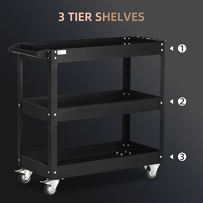 Rise Tattoo Supply Utility Cart | 3 Tier